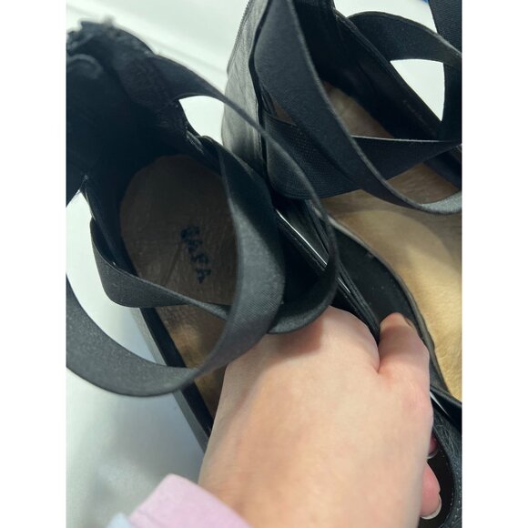 Jafa Leather Ankle Strap Shoes Size 9.5 Black - Picture 3 of 8